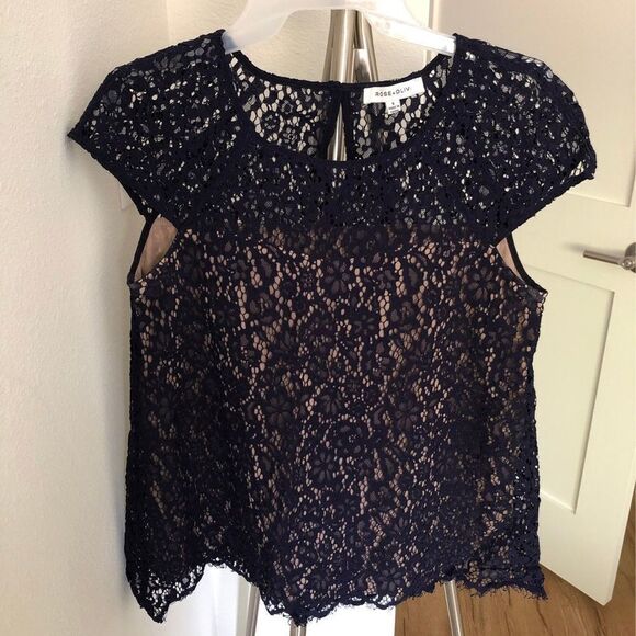 ✨ rose + olive all over lace overlay top✨ - Picture 3 of 6